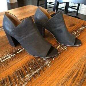 Adam Tucker Women's McKenna Open Toe Black Leather Booties Sz 9.5